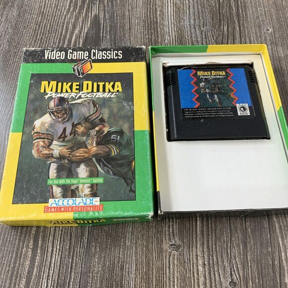 MIKE DITKA POWER FOOTBALL SEGA GENESIS With Box VIDEO GAME - Picture 1 of 5